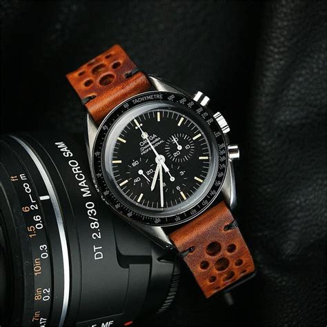 omega speedmaster leather racing strap|authentic leather omega watch strap.